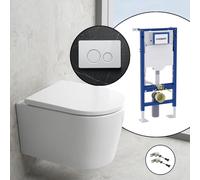 Pack complet WC suspendu neoro n50 avec SilentPowerFlush et bâti-support autoportant Geberit,, BN0510WH+VU8000GW+111333006,