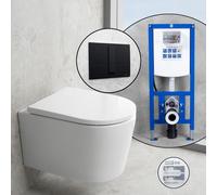 Pack complet WC suspendu neoro n50 avec SilentPowerFlush et bâti-support neeos,, BN0510WH+16791BM#SET,