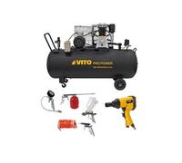 Compresseur d'air 300L 10Bar 500L/min hoc pneumatique 310Nm + Outils de Gonflage Soufflage Peinture Garage Atelier VITO