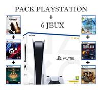 Pack Console de Salon - PlayStation - PS5 Standard - 825 Go - 6 Jeux Inclus - Couleur Blanche