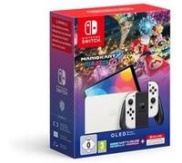 Pack console Nintendo Switch modele Oled blanche + le jeu Mario Kart 8 Deluxe preinstalle + un abonnement de 12 mois au service Nintendo Switch Online Blanc G