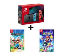 Pack : Console Nintendo Switch Néon + Mario + Les Lapins Crétins Kingdom Battle (Code dans la boite) + Sparks of Hope