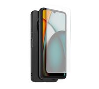 Pack Coque Arrière Semi Rigide Made For Xiaomi Et Protège Écran En Verre Trempé Pour Redmi 14c Noir Et Transparent