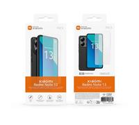 Made For Xiaomi Coque arrière semi-rigide + protège-écran verre trempé pour Redmi Note 13 4G Noir