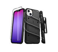Pack Coque avec Support et Verre Trempé iPhone 14 Plus Bolt Blindée Antichoc Zizo Noir