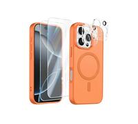 Pack Coque intégrale MagSafe iPhone 16 Pro - 2 Verres Trempés - 2 Protection Caméra - Orange