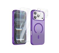 Pack Coque intégrale MagSafe iPhone 17 Pro Max - 2 Verres Trempés - 2 Verres Caméra - Violet