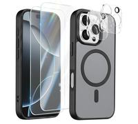 Pack Coque MagSafe iPhone 16 Pro avec 2 Verres Trempés et 2 Protection Caméra Noir