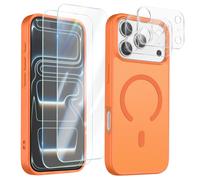 Pack Coque iPhone 17 Pro Max avec 2 Verres Trempés et 2 Verres Caméra, Orange