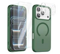 Pack Coque MagSafe iPhone 17 Pro avec 2 Verres Trempés et 2 Protection Caméra Vert foncé