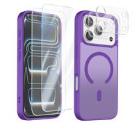 Pack Coque MagSafe iPhone 17 Pro avec 2 Verres Trempés et 2 Protection Caméra Violet