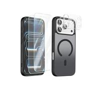 Pack Coque MagSafe iPhone 17 Pro Max - 2 Verres Trempés - 2 Verres Caméra - Noir