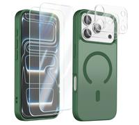 Pack Coque MagSafe iPhone 17 Pro Max avec 2 Verres Trempés et 2 Film Caméra Vert foncé