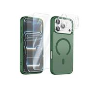 Pack Coque MagSafe iPhone 17 Pro Max avec 2 Verres Trempés et 2 Film Caméra Vert foncé