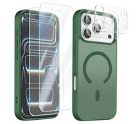 Pack Coque MagSafe iPhone 17 Pro Max avec 2 Verres Trempés et 2 Film Caméra Vert foncé