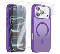 Pack Coque iPhone 17 Pro Max avec 2 Verres Trempés et 2 Verres Caméra, Violet