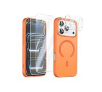 Pack Coque MagSafe iPhone 17 Pro Orange avec 2 Verres Trempés et 2 Films Protection Caméra