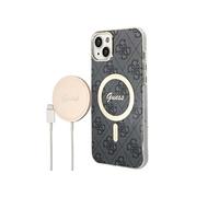 Guess, iPhone 14 Plus MagSafe 4G Motif Housse & chargeur sans fil 15W, Noir