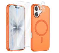 Pack Coque MagSafe pour iPhone 17 avec 2 Verres Trempés et 2 Protection Caméra Orange