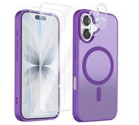 Pack Coque pour iPhone 17 avec 2 Verres Trempés et 2 Protection Caméra, Violet