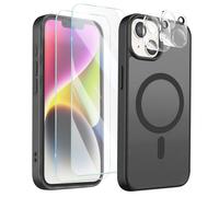 Pack Coque MagSafe pour iPhone 14 avec 2 Verres Trempés et 2 Protection Caméra Noir