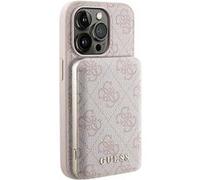 Pack Coque pour iPhone 14 Pro MagSafe Saffiano et Powerbank 5000mAh Guess Rose Rose