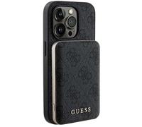 Pack Coque pour iPhone 14 Pro Max MagSafe Saffiano Motif 4G et Powerbank 5000mAh Noir