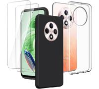 Pack : Coque Silicone Tpu Transparente + Coque Noire Pour Oppo Reno12 Fs 4g (6,67"") + 2x Verres Trempés Protection Écran