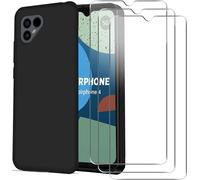 Pack Coque Tpu Fine Et Souple Pour Fairphone 4 + 3 Verres Trempés - Protection Robuste Et Accès Complet, Noir