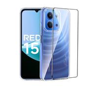 Pack coque transparente en TPU et protection écran complet vitre full cover noir en verre trempé pour Xiaomi Redmi 15C 4G -