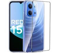 Pack coque transparente en TPU et protection écran complet vitre full cover noir en verre trempé pour Xiaomi Redmi 15C 4G -