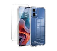Pack coque transparente en TPU et protection écran complet vitre full cover noir en verre trempé pour Motorola Moto G05 4G -