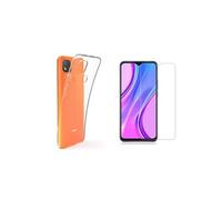 Pack coque transparente en TPU et Protection écran Vitre en verre trempé pour Xiaomi Redmi 9C / Redmi 9C NFC 4G - pochette XEPTIO - Neuf