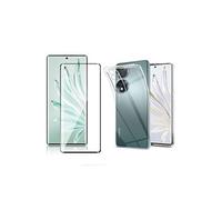 Pack coque transparente en TPU et vitre protection écran en verre trempé FULL cover noir pour Honor 70 5G - XEPTIO