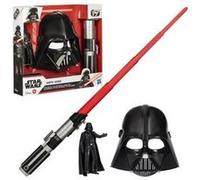 pack côté obscur dark vador, sabre laser rouge, masque dark vador et figurine de 15cm, accessoire, des 4ans, star wars Rouge G