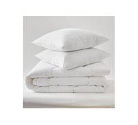 Pack Couette Blanrêve très chaude 260 x 240 + 2 Oreillers 60 x 60 Polycoton Confort traité Anti Acarien Soft & care