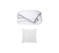 Pack Couette toucher soie 140 x 200 cm + 1 oreiller 60 x 60 cm - Blanc - BIESYA