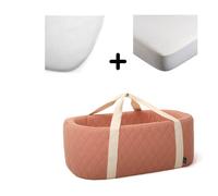 Pack couffin Kuko Bois de rose + alèse et drap housse blanc
