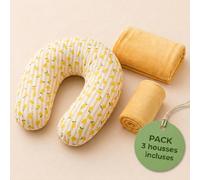 Pack Coussin De Maternité Xxl - 2 Housses (citron & Velours) + Charlotte - Grossesse Et Allaitement Jaune TU