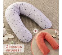 Pack Coussin De Maternité Xxl - 2 Housses : Étoile & Corail - Grossesse, Maternité Et Allaitement Rose TU