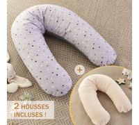 Pack Coussin De Maternité Xxl - 2 Housses : Étoile & Écru - Grossesse, Maternité Et Allaitement Beige TU