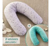 Pack Coussin De Maternité Xxl - 2 Housses : Étoile & Menthe - Grossesse, Maternité Et Allaitement Bleu TU