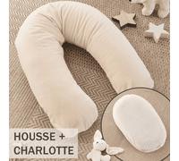 Pack Coussin De Maternité Xxl - Idéal Grossesse, Allaitement Et Pouf Pour Enfant Beige TU