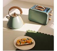 CREATE/PACK TOAST RETRO + KETTLE RETRO M/Grille-pain rouge avec bouilloire vert sauge/Bouilloire 1 L