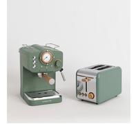 Pack TOAST RETRO Grille pain avec THERA RETRO Cafetière express vert finition mate Vert G