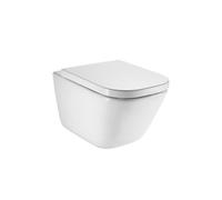 ROCA Pack Cuvette WC THE GAP suspendue sans bride - abattant frein chute - Blanc