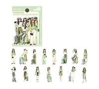 Pack d ’ autocollants de personnages PET pour planificateurs, E1 | Autocollant décoratif pour les planches de scrapbooking, les planificateurs, les collages de cartes postales et les