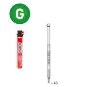 PACK D34 28 X 70 ANNELÉE GALVANISÉE - 2200 POINTES + 2 GAZ - ASLAFIX - PD3428706