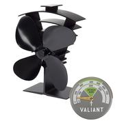 Valiant Premium IV ventilateurs de poêle et thermomètre magnétique Noir