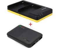 Pack d'alimentation deluxe : chargeur duo NP-FM500H + powerbank 5000mAh pour 2 batteries Sony NP-FM500H